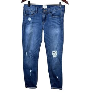 ID:23 Jeans Cuffed Ankle Skinny Distressed EUC Size 27